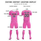 Custom Pink White Training Uniform For Men Soccer Sets Jersey
