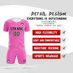 Custom Pink White Training Uniform For Men Soccer Sets Jersey