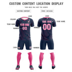 Custom Navy Pink Training Uniform For Men Soccer Sets Jersey