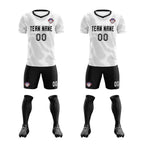 Custom White Black Training Uniform For Men Soccer Sets Jersey