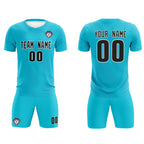 Custom Sky Blue Royal Training Uniform For Men Soccer Sets Jersey