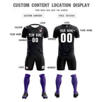 Custom Black Purple Training Uniform For Men Soccer Sets Jersey
