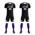 Custom Black Purple Training Uniform For Men Soccer Sets Jersey