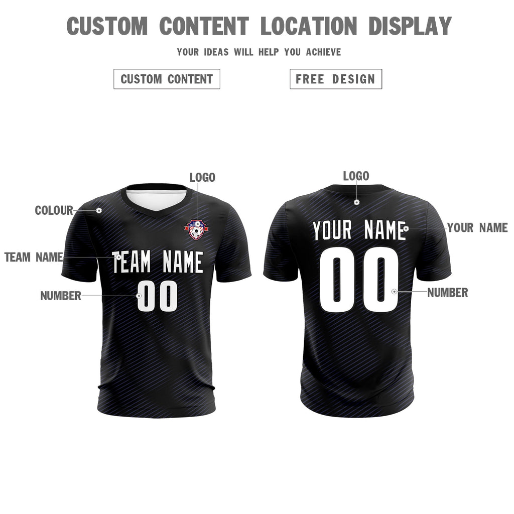 Custom Black Purple Training Uniform For Men Soccer Sets Jersey