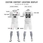 Custom White Gray Training Uniform For Men Soccer Sets Jersey