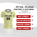 Custom Cream Black Training Uniform For Men Soccer Sets Jersey