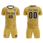 Custom Old Gold Black Training Uniform For Men Soccer Sets Jersey
