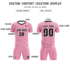 Custom Light Pink White Training Uniform For Men Soccer Sets Jersey
