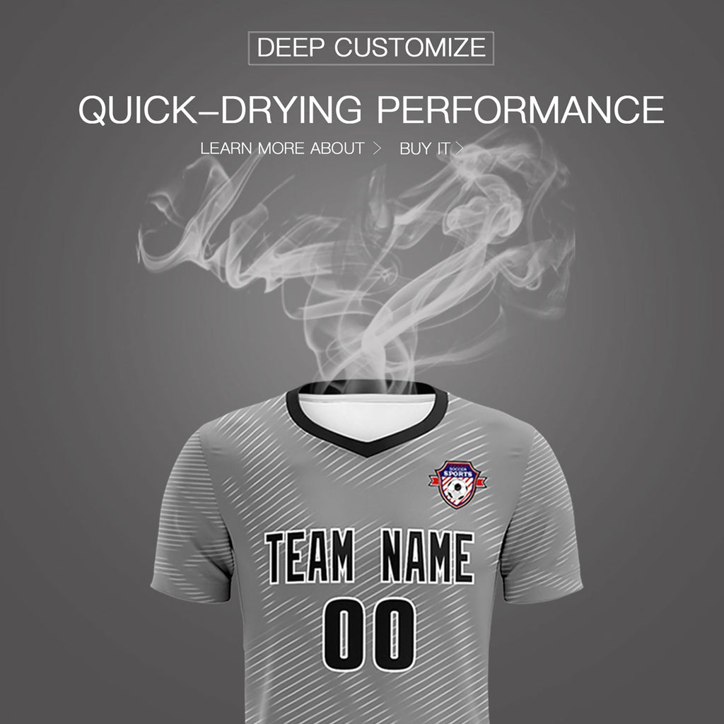 Custom Dark Gray White Training Uniform For Men Soccer Sets Jersey