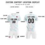 Custom White Sky Blue Training Uniform For Men Soccer Sets Jersey
