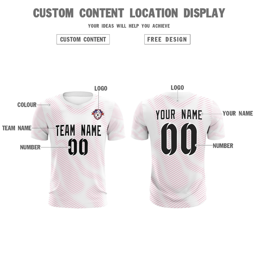 Custom White Pink Training Uniform For Men Soccer Sets Jersey