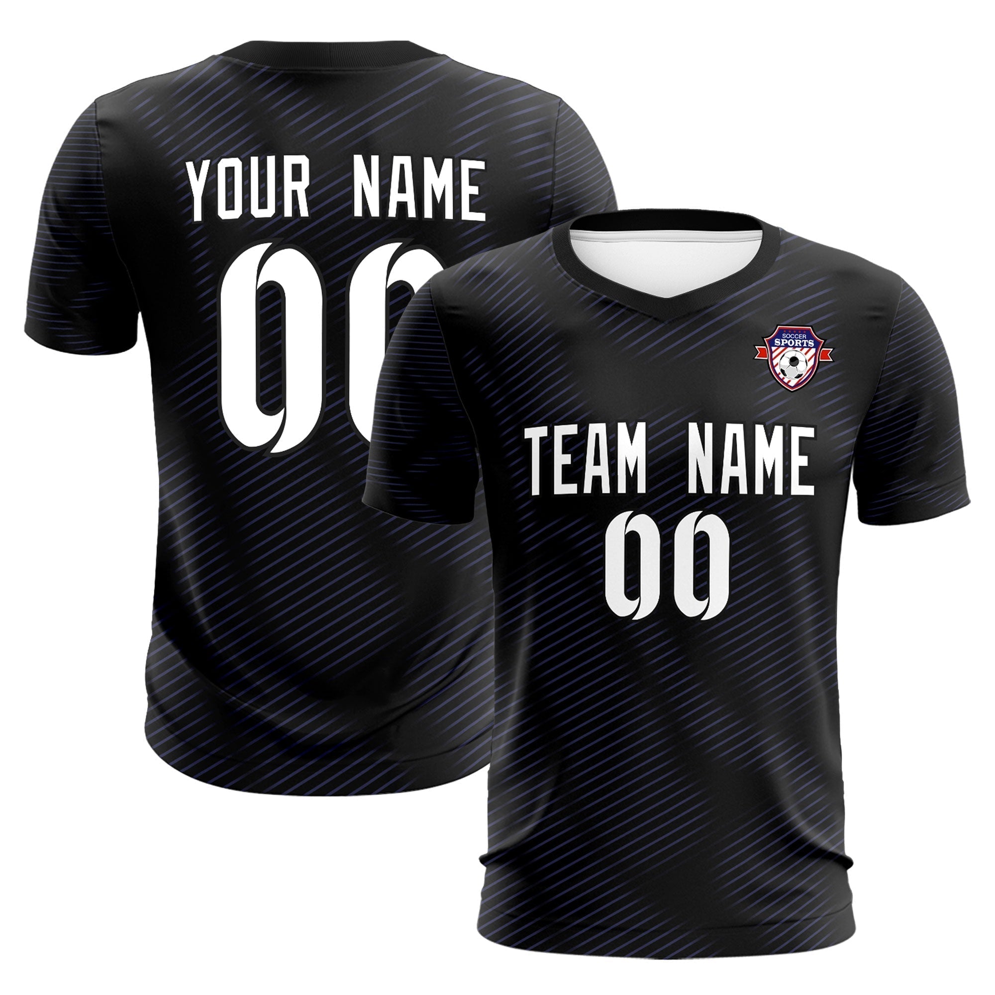 Custom Black Purple Training Uniform For Men Soccer Sets Jersey Main image