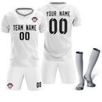 Custom White Gray Training Uniform For Men Soccer Sets Jersey