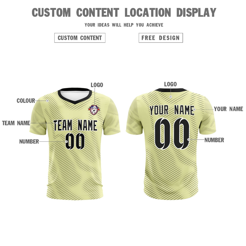 Custom Cream Black Training Uniform For Men Soccer Sets Jersey