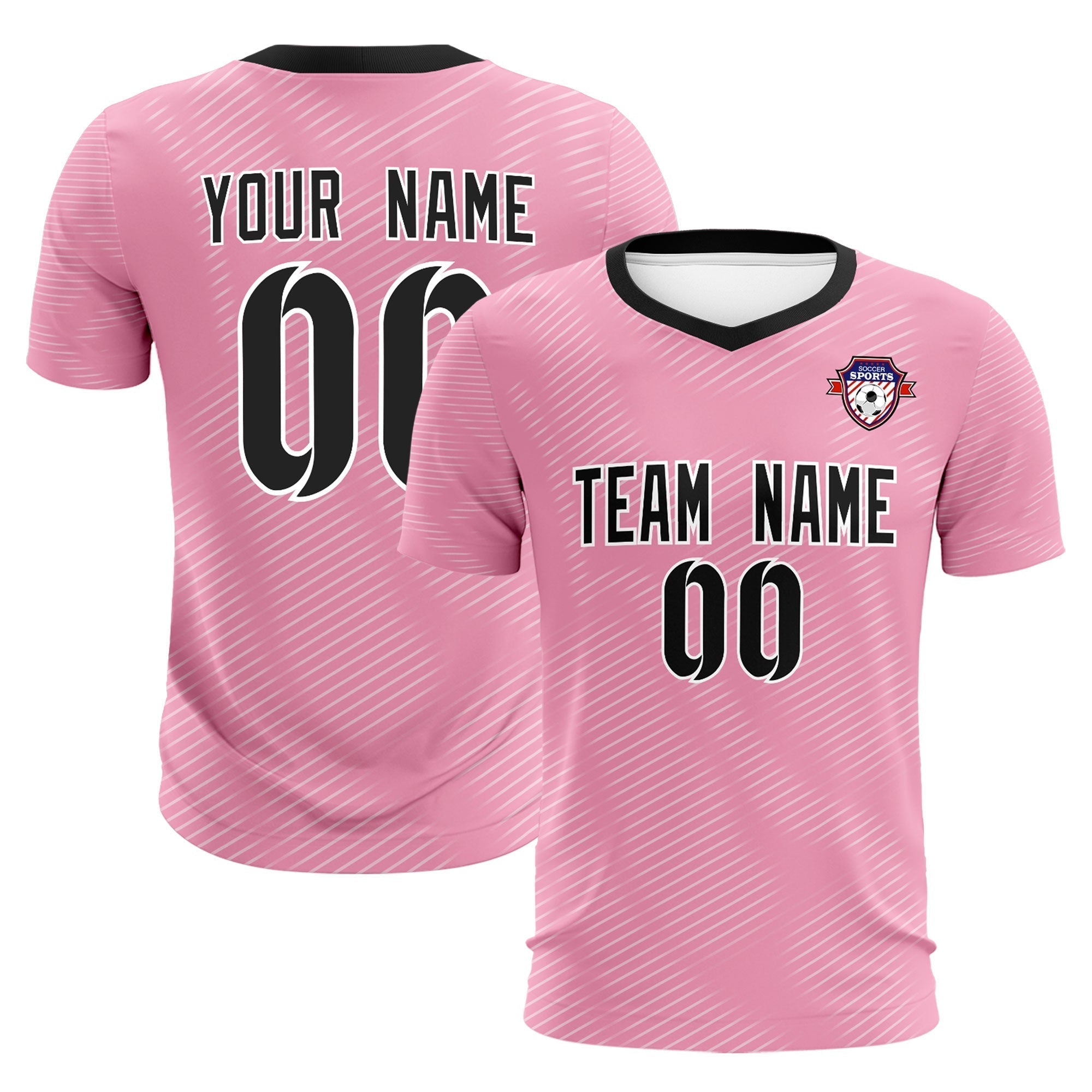 Custom Light Pink White Training Uniform For Men Soccer Sets Jersey Main image