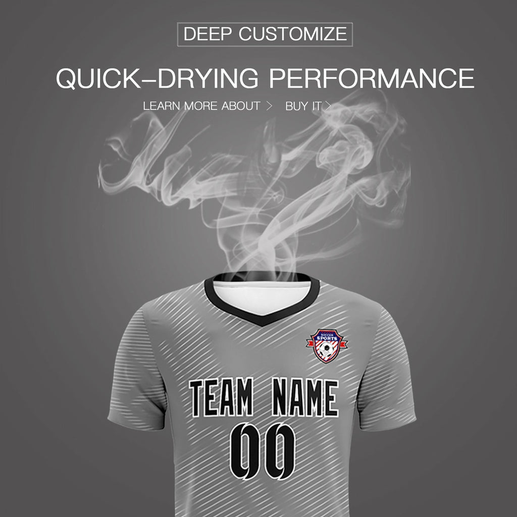 Custom Dark Gray White Training Uniform For Men Soccer Sets Jersey