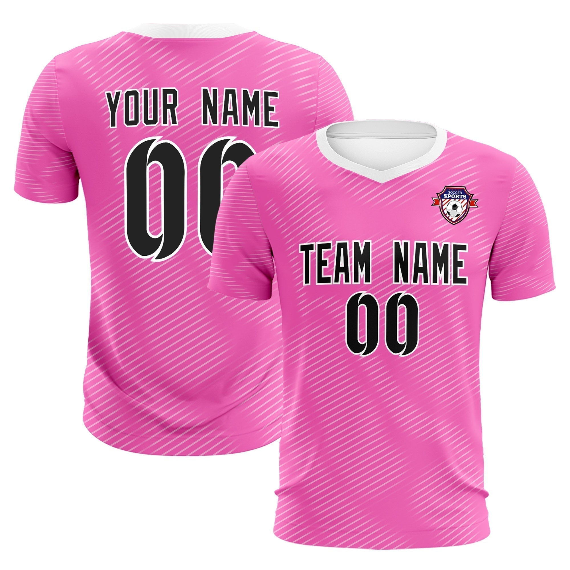 Custom Pink White Training Uniform For Men Soccer Sets Jersey Main image