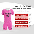 Custom Pink White Training Uniform For Men Soccer Sets Jersey