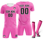 Custom Pink White Training Uniform For Men Soccer Sets Jersey