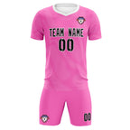 Custom Pink White Training Uniform For Men Soccer Sets Jersey