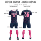 Custom Navy Pink Training Uniform For Men Soccer Sets Jersey