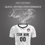 Custom White Black Training Uniform For Men Soccer Sets Jersey