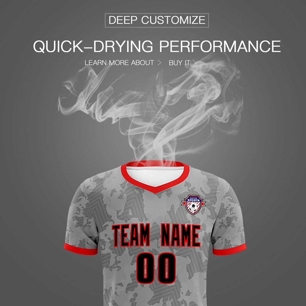 Custom Dark Gray Camo sports Soccer Tops/Sets Jersey