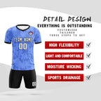 Custom Light Blue Camo sports Soccer Tops/Sets Jersey