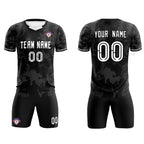 Custom Black Classic Graffiti Pattern Sportswear Soccer Tops/Sets Jersey