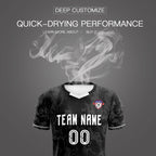 Custom Black Classic Graffiti Pattern Sportswear Soccer Tops/Sets Jersey