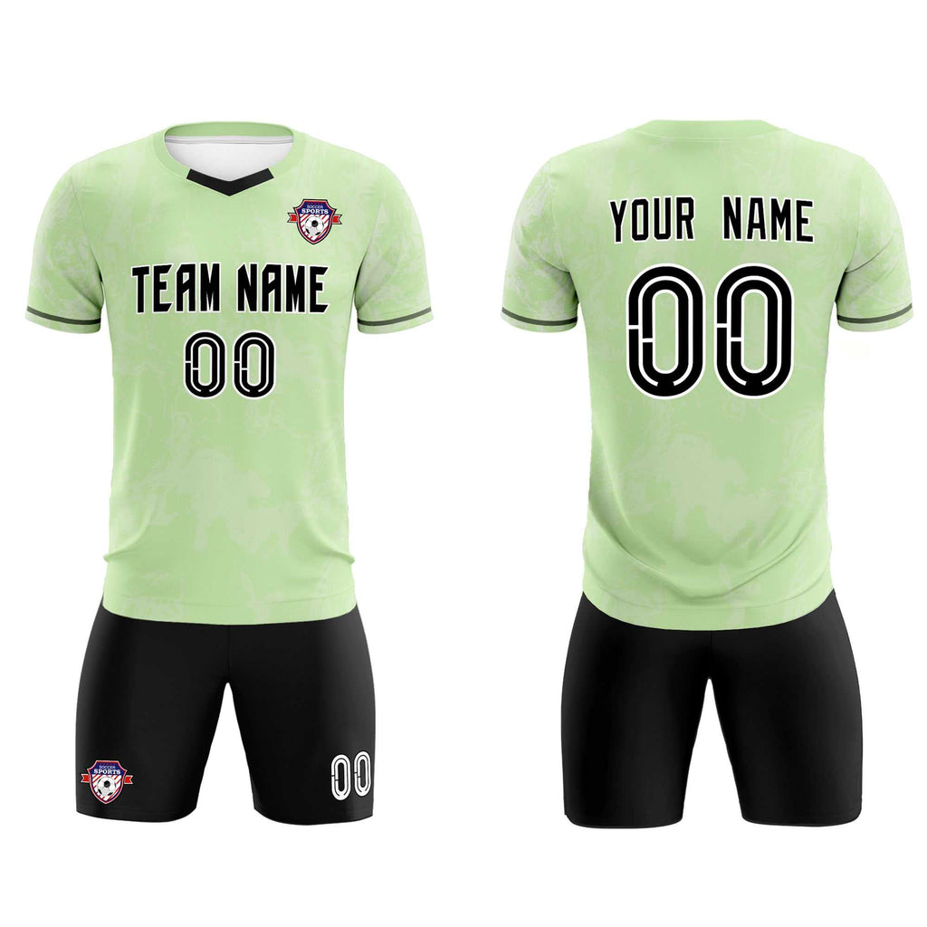 Custom Green Classic Graffiti Pattern Sportswear Soccer Tops/Sets Jersey