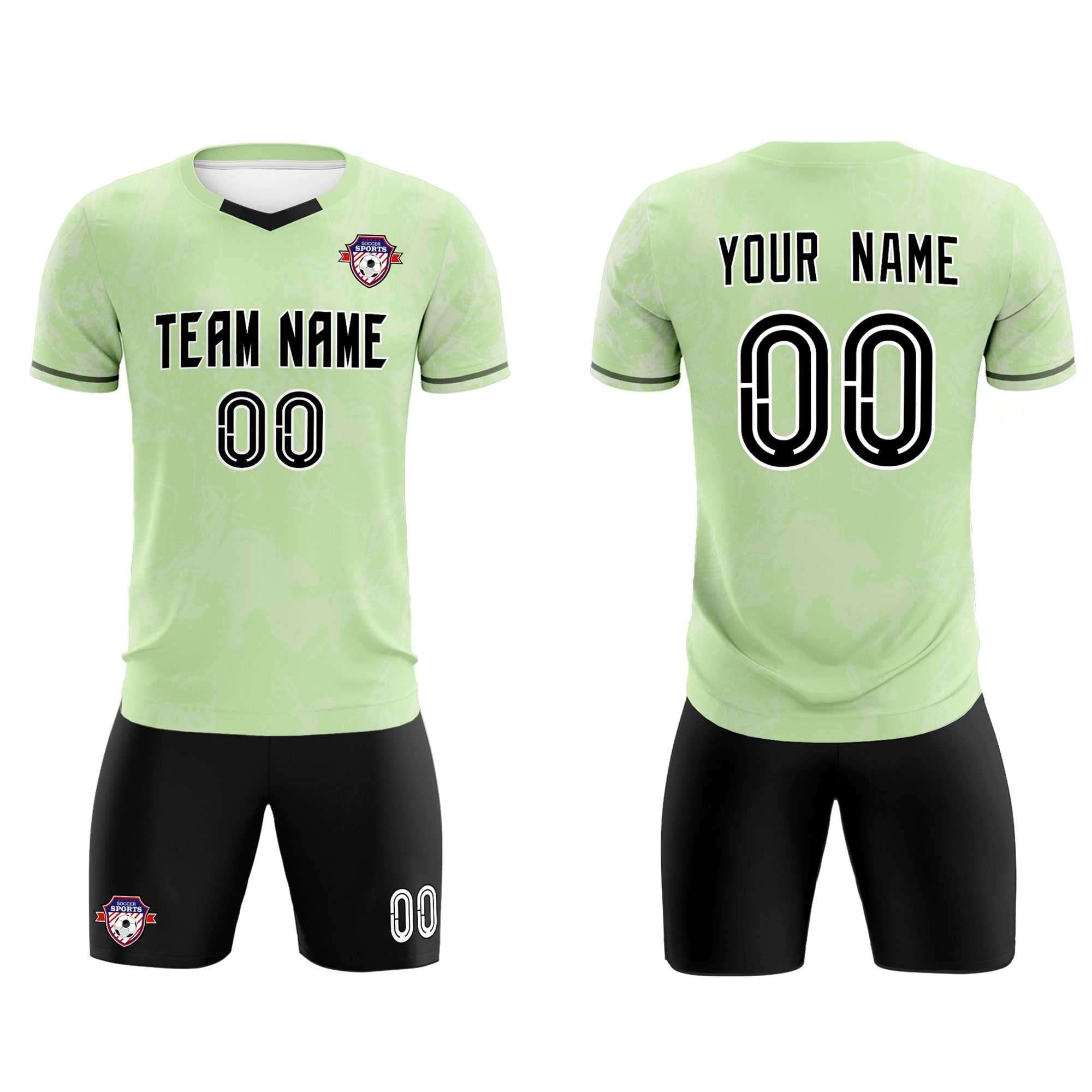 Custom Green Classic Graffiti Pattern Sportswear Soccer Tops/Sets Jersey