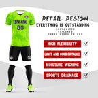 Custom Kelly Green Classic Graffiti Pattern Sportswear Soccer Tops/Sets Jersey