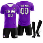 Custom Purple Classic Graffiti Pattern Sportswear Soccer Tops/Sets Jersey