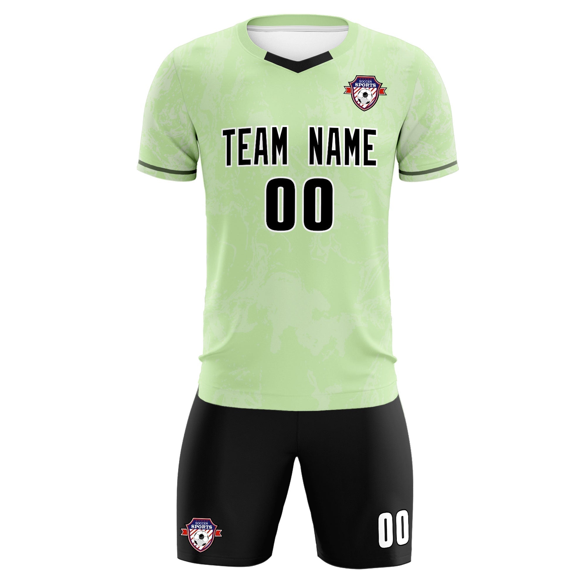 Custom Green Classic Graffiti Pattern Sportswear Soccer Tops/Sets Jersey