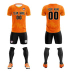 Custom Orange Classic Graffiti Pattern Sportswear Soccer Tops/Sets Jersey