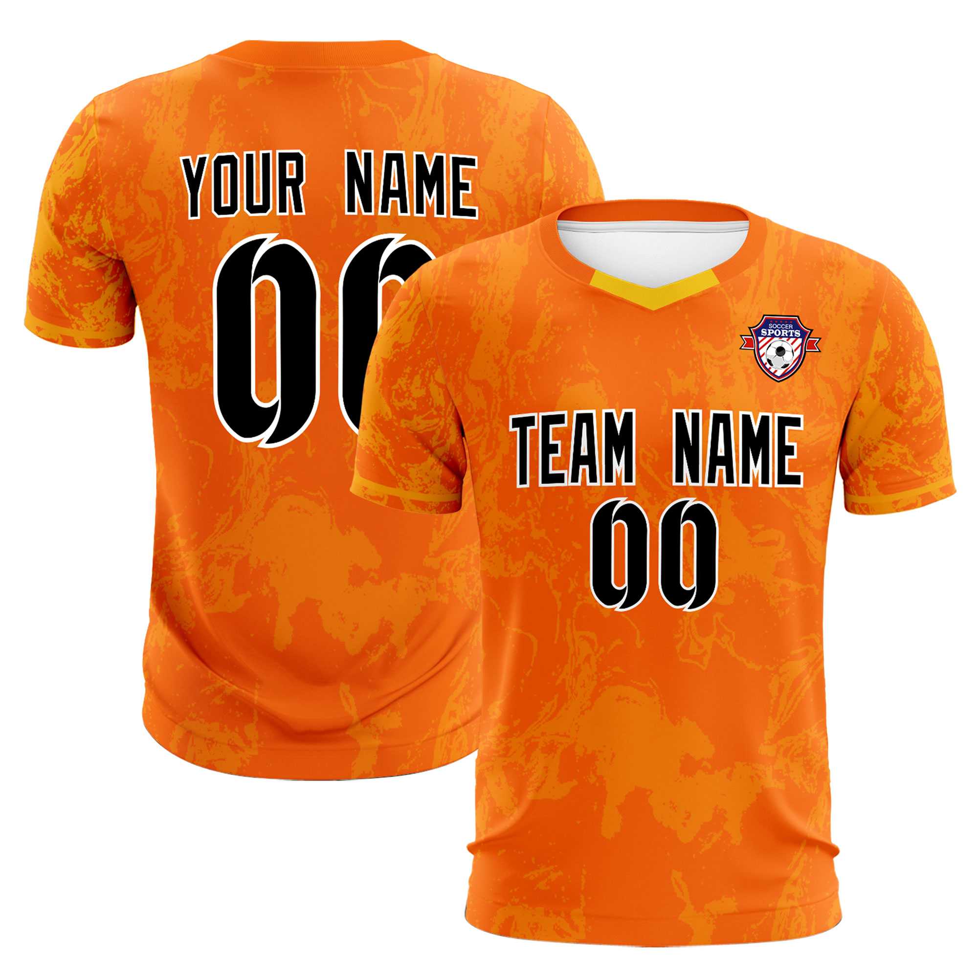 Custom Orange Classic Graffiti Pattern Sportswear Soccer Tops/Sets Jersey Main image