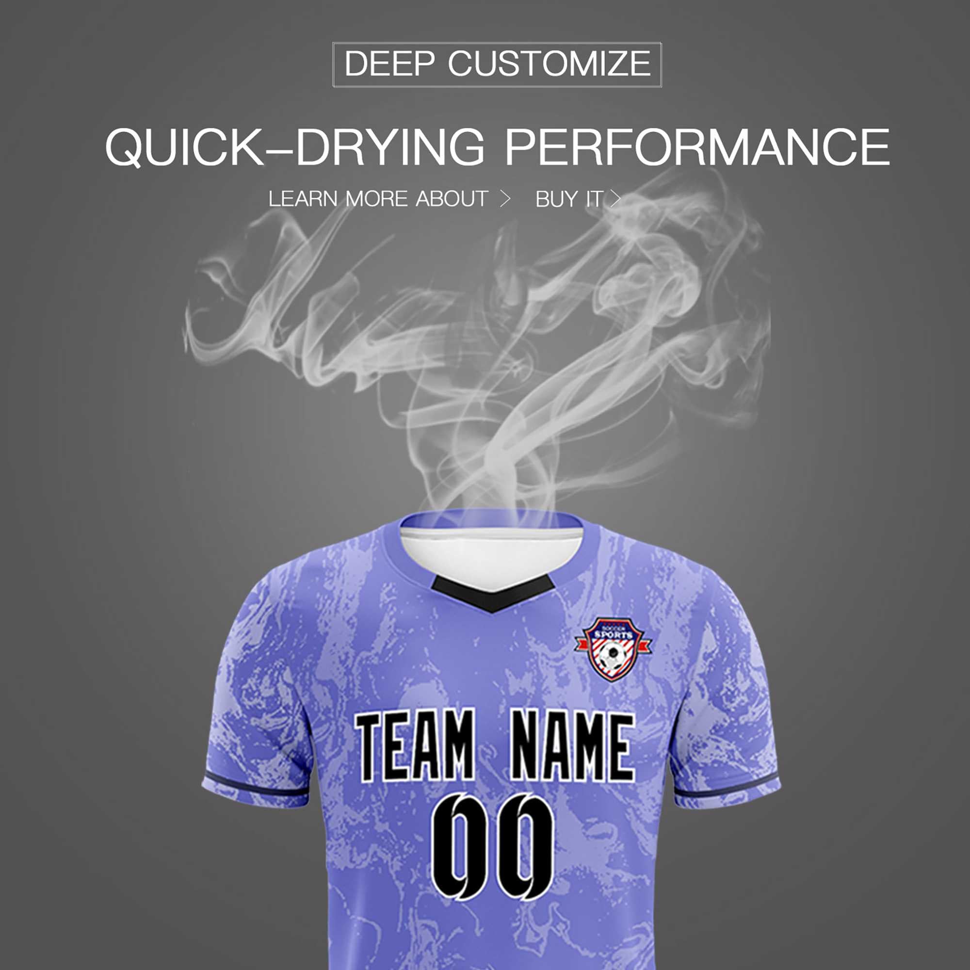 Custom Purple Classic Graffiti Pattern Sportswear Soccer Tops/Sets Jersey