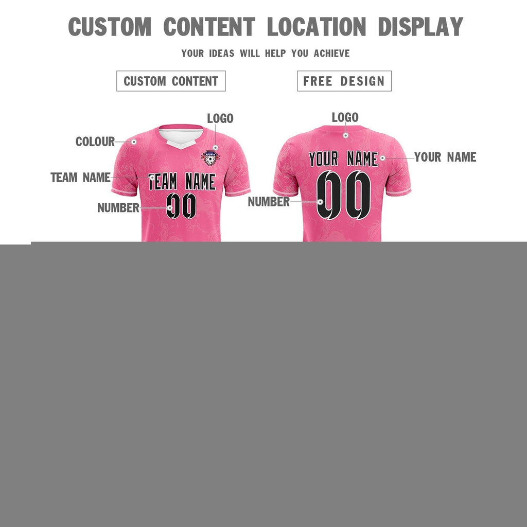 Custom Pink Classic Graffiti Pattern Sportswear Soccer Tops/Sets Jersey