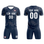 Custom Navy Classic Graffiti Pattern Sportswear Soccer Tops/Sets Jersey