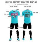 Custom Sky Blue Classic Sports Sets Soccer Shirt Jersey
