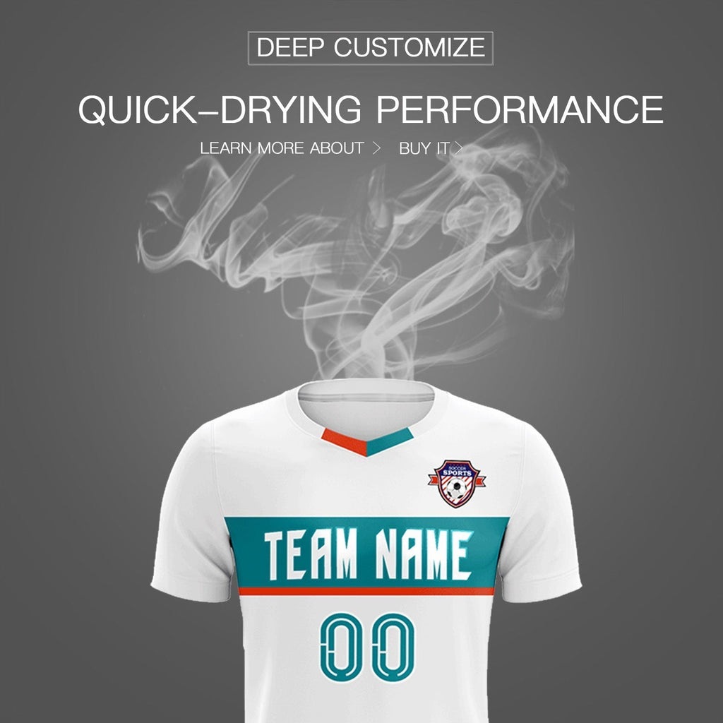 Custom White Classic Sports Sets Soccer Shirt Jersey