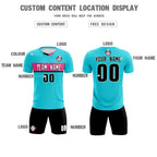 Custom Sky Blue Classic Sports Sets Soccer Shirt Jersey