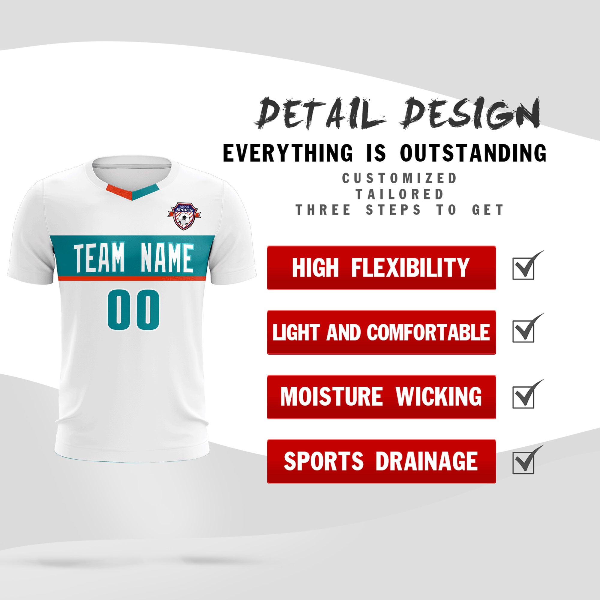 Custom White Classic Sports Sets Soccer Shirt Jersey