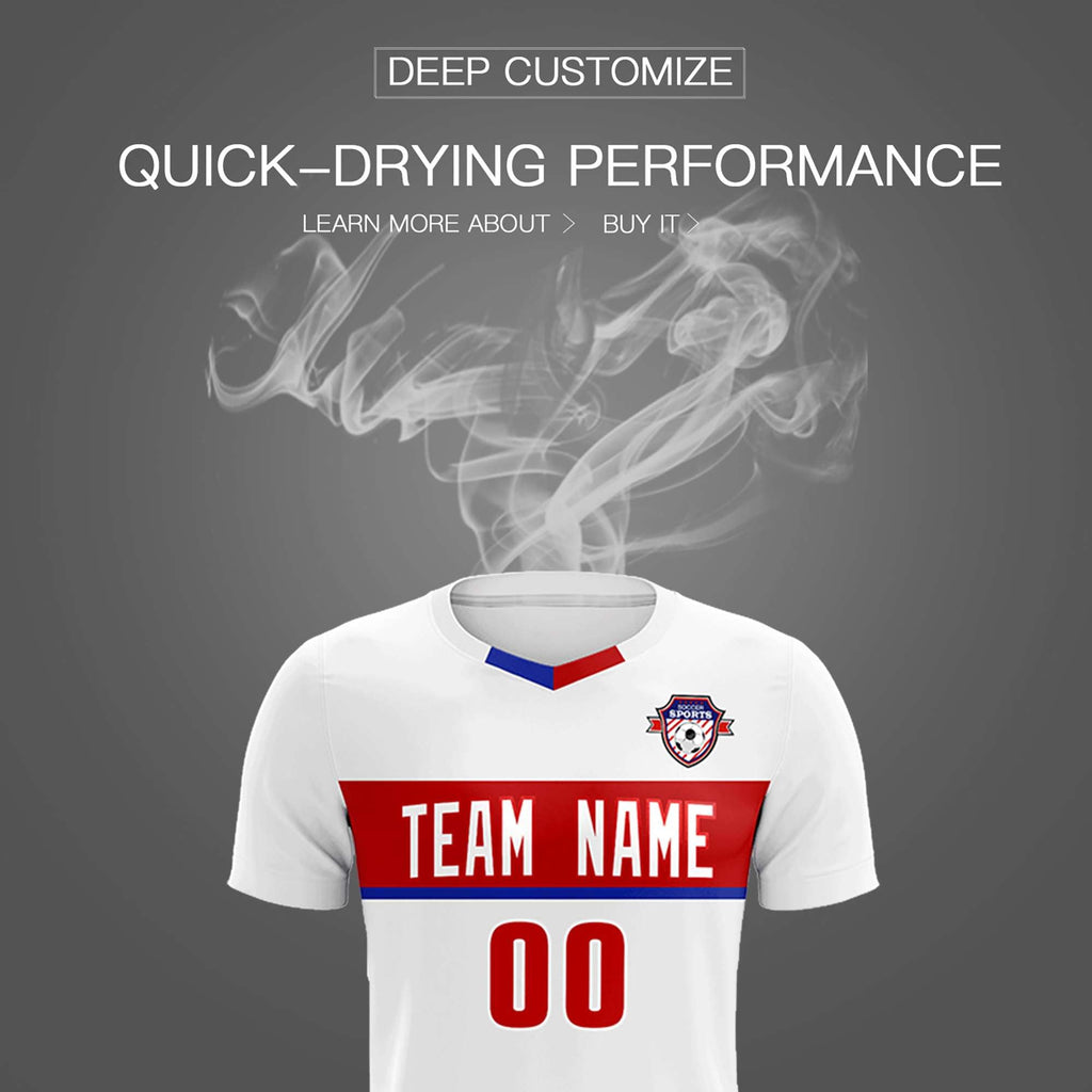 Custom White Classic Sports Sets Soccer Shirt Jersey
