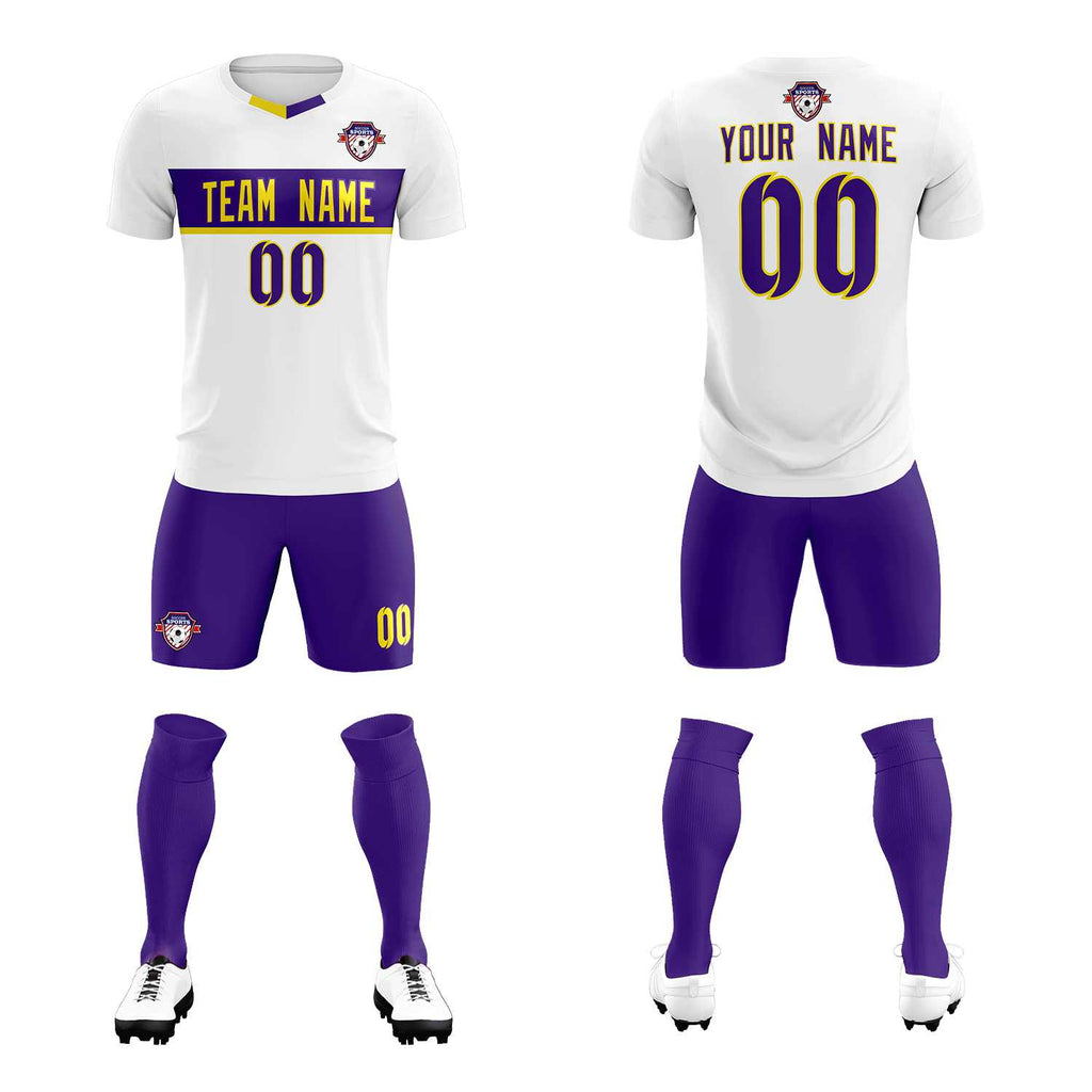 Custom White Classic Sports Sets Soccer Shirt Jersey
