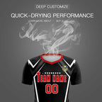 Custom Black Abstract Breathable Soccer Tops/Sets Jersey