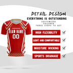 Custom Red Abstract Breathable Soccer Tops/Sets Jersey
