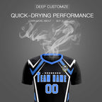 Custom Black Abstract Breathable Soccer Tops/Sets Jersey