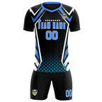 Custom Black Abstract Breathable Soccer Tops/Sets Jersey